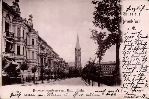 Ak Frankfurt an der Oder, Hohenzollernstraße, Kath. Kirche
