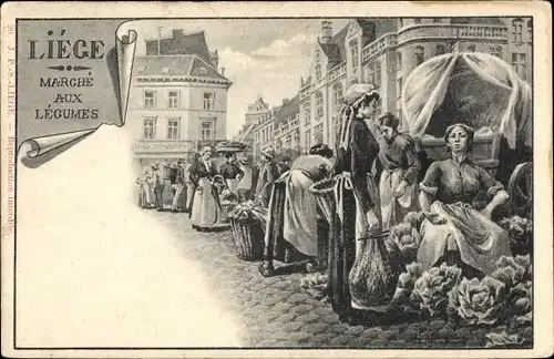 Künstler Ak Liège Lüttich Wallonien, Marché aux Légumes