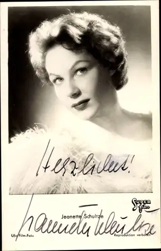 Ak Schauspielerin Jeanette Schultze, Portrait, Autogramm