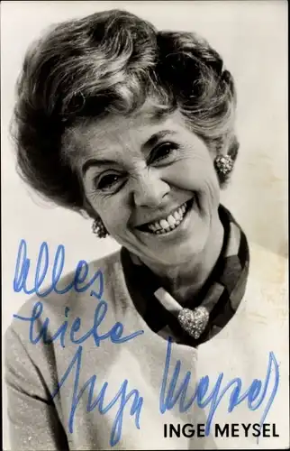 Ak Schauspielerin Inge Meysel, Portrait, Autogramm