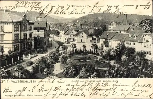 Ak Waltershausen im Thüringer Becken, Hauptstraße, Inselberg