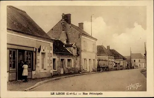 Ak Le Liège Indre-et-Loire, Rue Principale