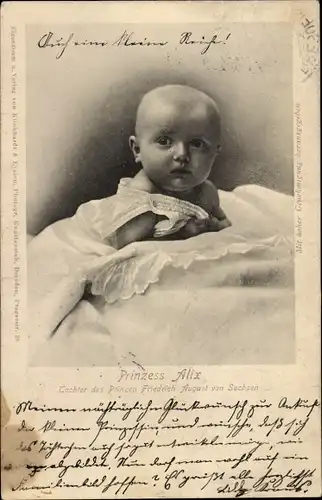 Ak Prinzessin Alix von Sachsen, Portrait