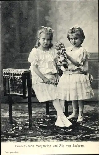 Ak Prinzessinnen Margarethe und Alix von Sachsen, Portrait