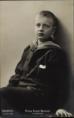 Ak Prinz Ernst Heinrich von Sachsen, Matrosenuniform
