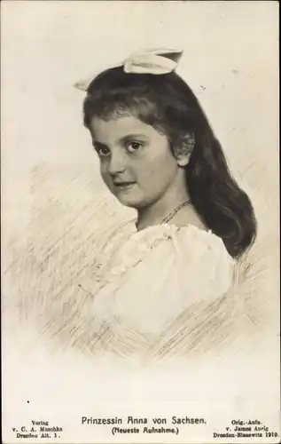 Ak Prinzessin Anna von Sachsen, Portrait