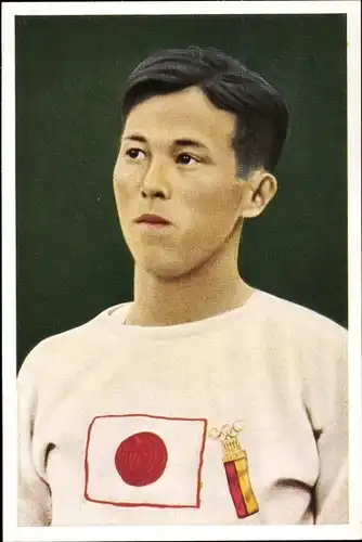 Sammelbild Olympia 1936 Serie 15 Bild 3, Weitspringer Naoto Tajima, Japan, Franck Kaffee