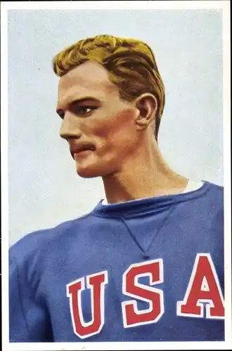Sammelbild Olympia 1936, Serie 13 Bild 3, Glenn Hardin, USA, 400m Hürdenlauf, Franck Kaffee