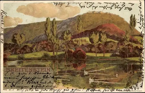 Künstler Litho Ostermayer, Bissingen an der Teck, Blick zum Breitenstein