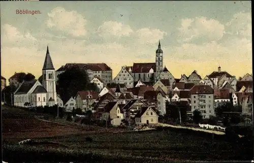 Ak Böblingen in Württemberg, Gesamtansicht, Kirche