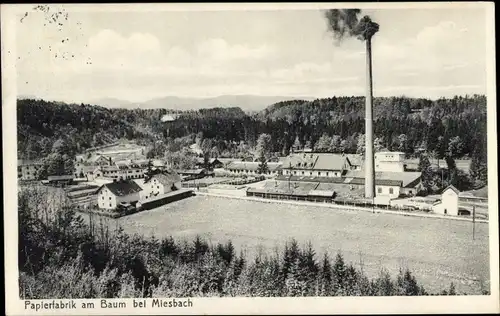 Ak Miesbach in Oberbayern, Papierfabrik am Baum