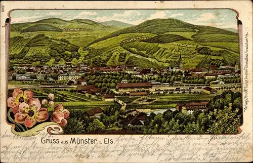 Litho Munster Münster Elsass Haut Rhin, Gesamtansicht