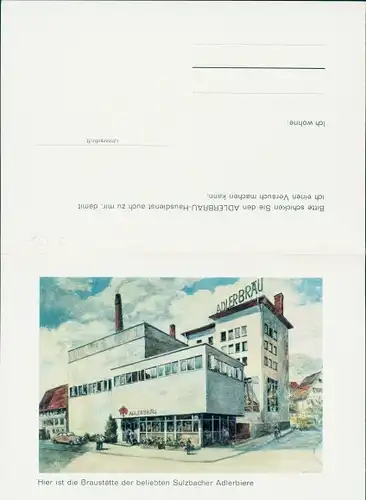 Klapp Ak Sulzbach an der Murr, Adlerbrauerei, Adlerbräu