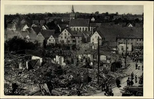 Ak Niefern Öschelbronn in Baden, Brandkatastrophe 10. September 1933