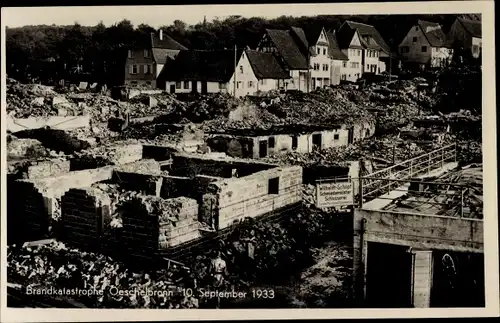 Ak Niefern Öschelbronn in Baden, Brandkatastrophe 10. September 1933