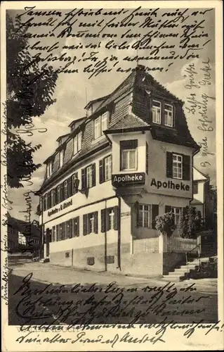 Ak Waldenbuch in Baden Württemberg, Partie an der Apotheke