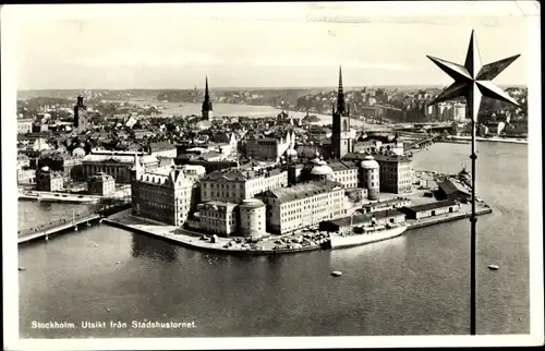 Ak Stockholm Schweden, Utsikt fran Stadhustornet