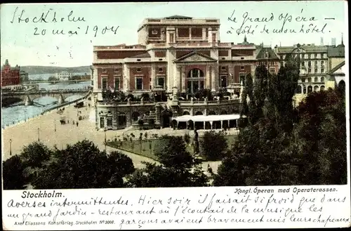 Ak Stockholm Schweden, Kongl. Operan med Operaterassen