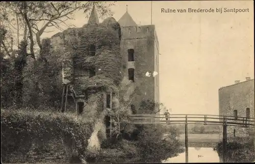 Ak Santpoort Nordholland Niederlande, Schloss Brederode, Ruine