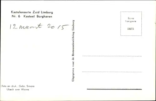 Ak Borgharen Limburg Niederlande, Kasteel Borgharen