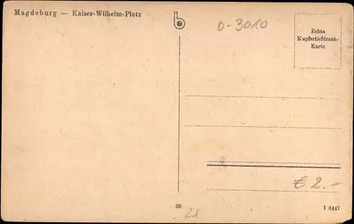 Ak Magdeburg, Kaiser Wilhelm Platz