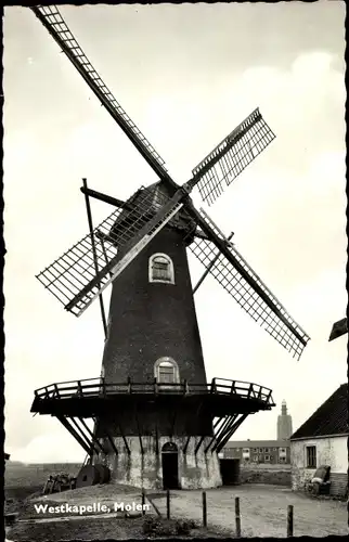 Ak Westkapelle Walcheren Zeeland, Molen