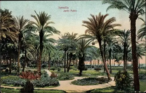 Ak Ismailia Ägypten, Jardin Public