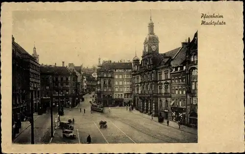 Ak Pforzheim im Schwarzwald, Marktplatz