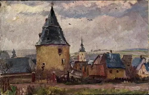 Künstler Ak Simmern im Hunsrück, Schinderhannesturm