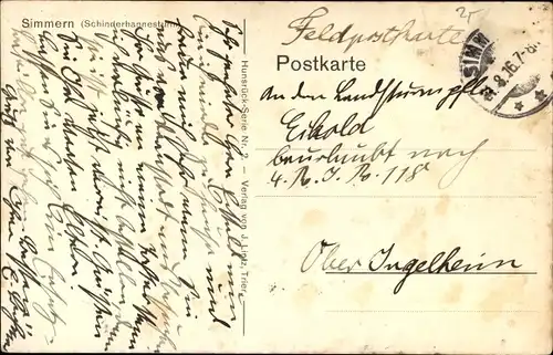 Künstler Ak Simmern im Hunsrück, Schinderhannesturm