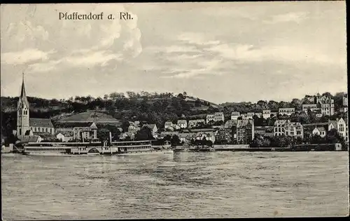 Ak Pfaffendorf Koblenz am Rhein, Rheinpanorama