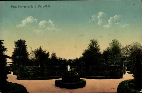 Ak Herrenhaide Burgstädt in Sachsen, Park