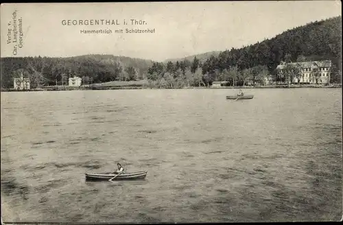 Ak Georgenthal in Thüringen, Kurhaus Schützenhof, Hammerteich
