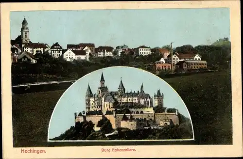 Ak Hechingen im Zollernalbkreis, Ortsansicht, Burg Hohenzollern