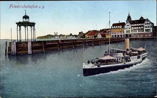 Ak Friedrichshafen am Bodensee, Dampfer Friedrichshafen, Pavillon, Ort