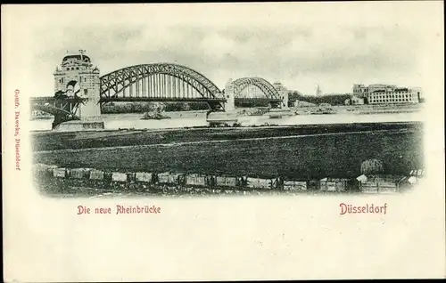 Ak Düsseldorf am Rhein, die neue Rheinbrücke