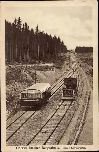 Ak Oberweißbach im Weißbachtal Thüringen, Bergbahn im Oberen Schwarzatal