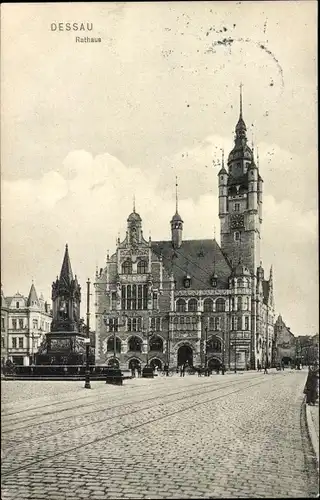 Ak Dessau in Sachsen Anhalt, Rathaus