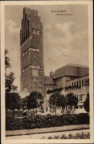 Ak Darmstadt in Hessen, Hochzeitsturm