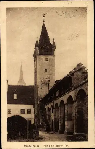 Ak Mindelheim im Unterallgäu, Schloss Mindelburg, Partie am oberen Tor