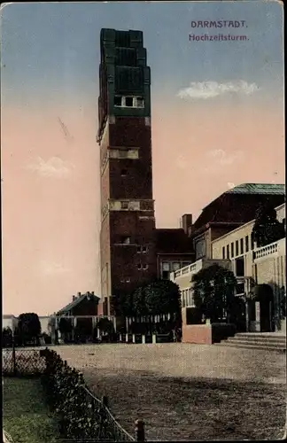 Ak Darmstadt in Hessen, Hochzeitsturm