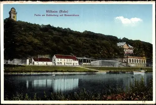 Ak Mülheim an der Ruhr, Partie am Kahlenberg mit Bismarckturm