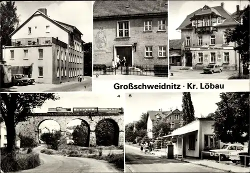 Ak Großschweidnitz, Ferienheim Maschinenfabrik Heidenau, Kindergarten, Viadukt, Zum Höllengrund