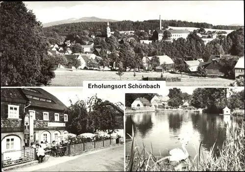 Ak Schönbach in der Oberlausitz, Panorama, Schwan, Milchbar