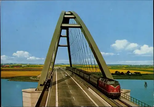 Ak Insel Fehmarn Ostholstein, Fehrmarnsund-Brücke an der Vogelfluglinie Deutschland-Dänemark