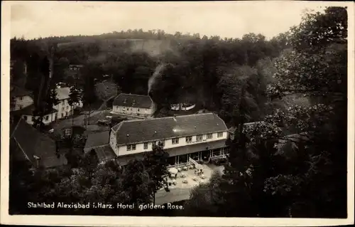 Ak Alexisbad Harzgerode in Sachsen Anhalt, Hotel goldene Rose