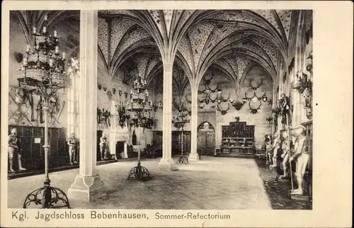 Ak Bebenhausen Tübingen am Neckar, Königliches Jagdschloss, Rittersaal, Innenansicht