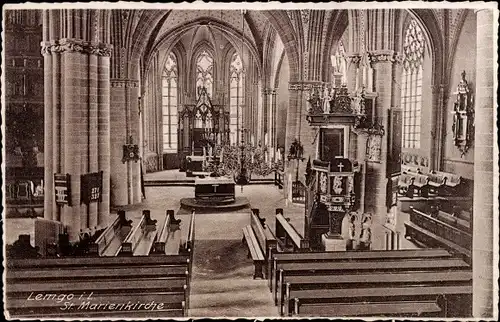 Ak Lemgo in Lippe, St. Marienkirche, Inneres, Altar