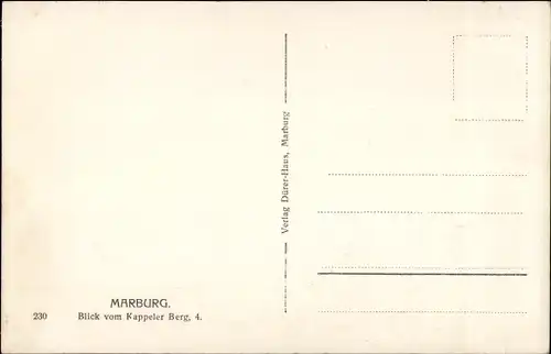 Ak Marburg an der Lahn, Blick vom Kappeler Berg