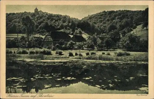 Ak Gerabronn in Württemberg, Harros Turm auf Thorstein, Panorama